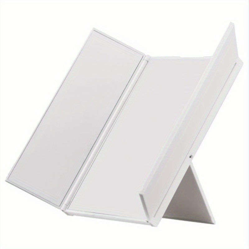 Driezijdige LED Make-up Spiegel – Draagbare Opvouwbare Trifold Spiegel met Verlichting