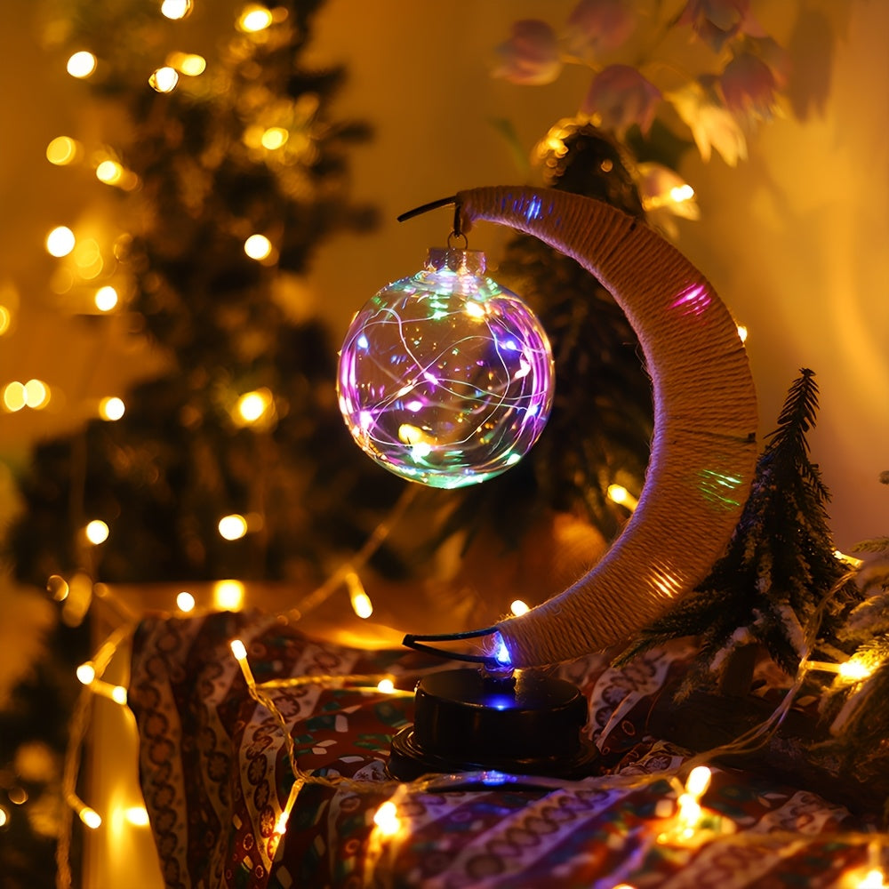 LunarGlow - Smeedijzeren Maanlamp Met LED-bal