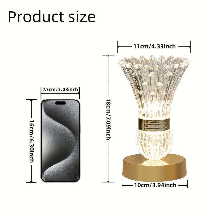CrystalGlow - Moderne LED Kristallen Tafellamp met Dimbare Verlichting