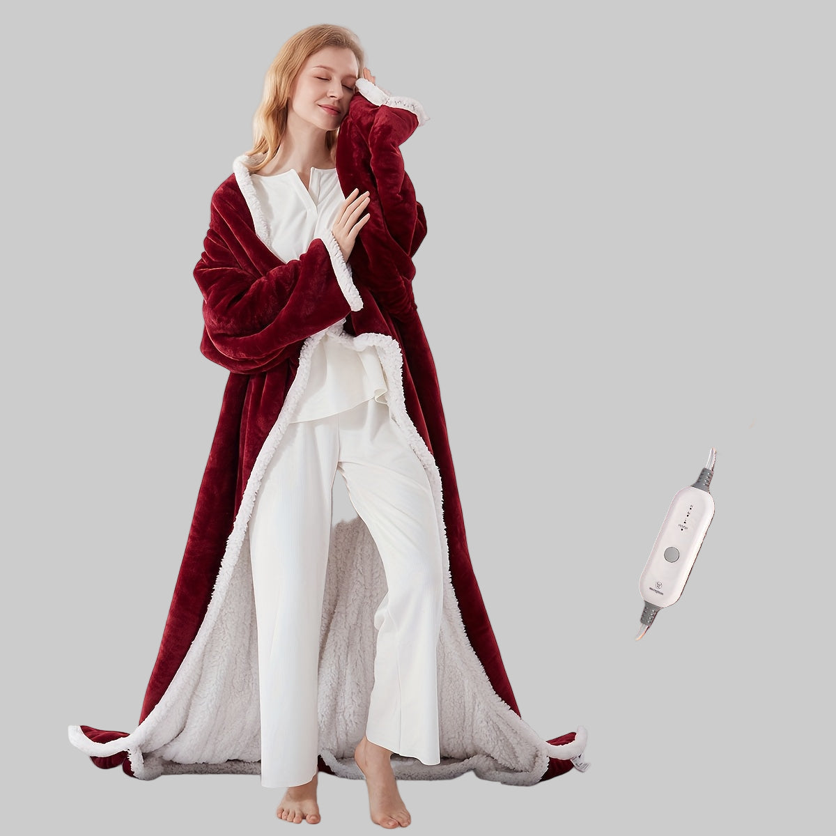 Elektrische Deken Flanel Verwarmd Poncho Warmte Instelbaar