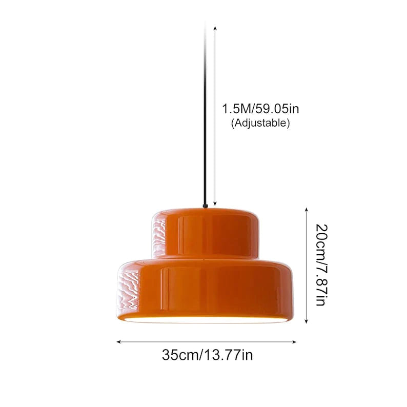 Bauhaus Vintage Oranje Hanglamp voor Eetkamer