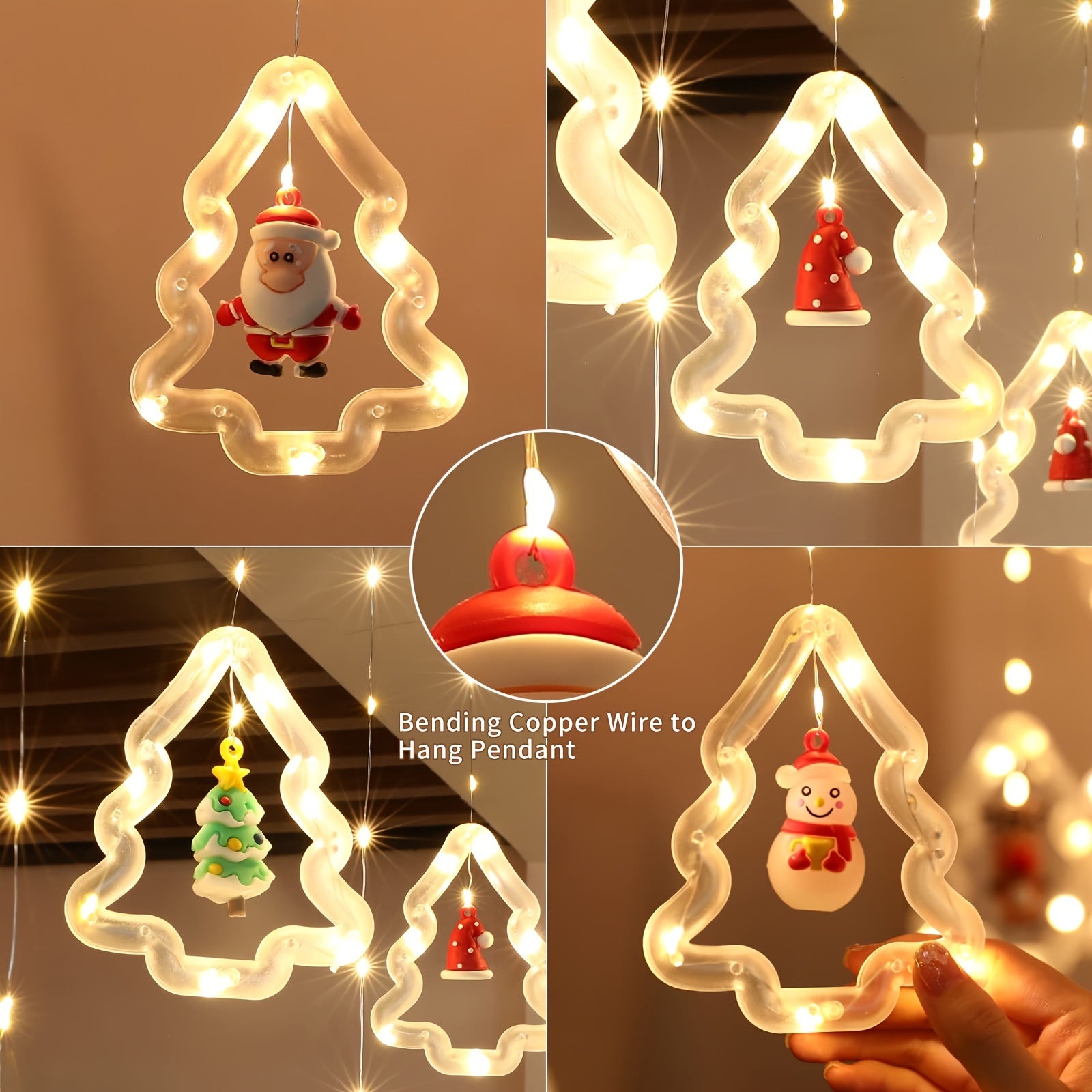 HolidayGlow - Kerst Wensring Verlichting met 10 Mini Kerstfiguren