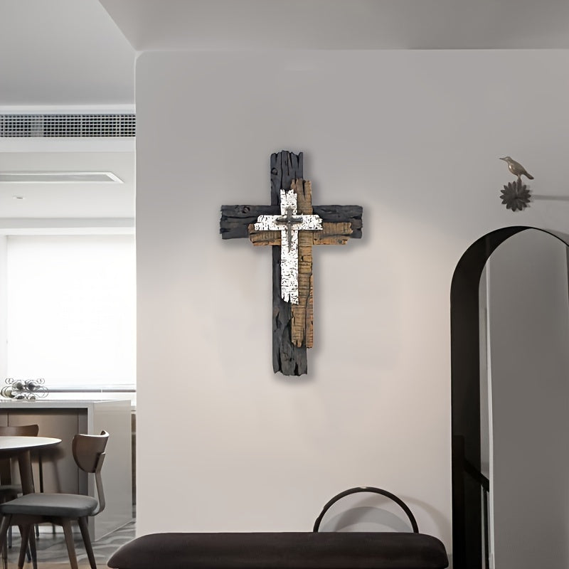RusticCross - Rustiek Houten Kruis Wandkunst