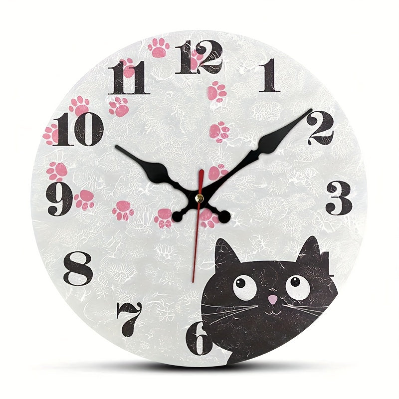PurrTime - Reloj de Pared Silencioso y Adorable para Gatos para Decoración de Habitaciones
