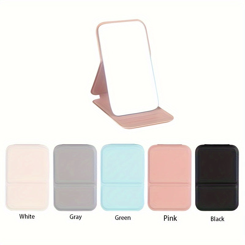 Opvouwbare PU Lederen Make-up Spiegel – Draagbare Zakspiegel, Compact Voor Reizen en Dagelijks Gebruik