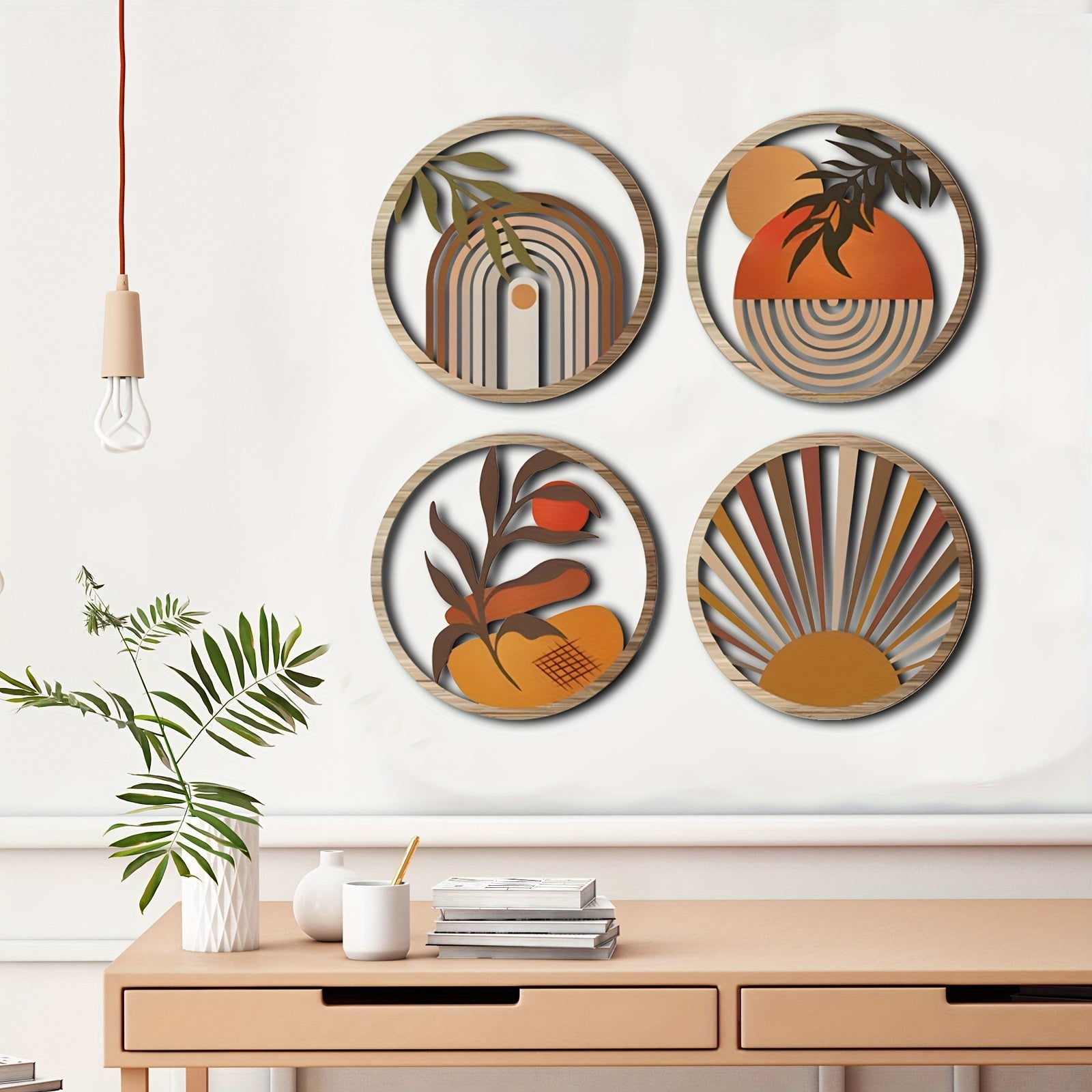 DecoHout - Bohemian Farmhouse Muurkunst Set
