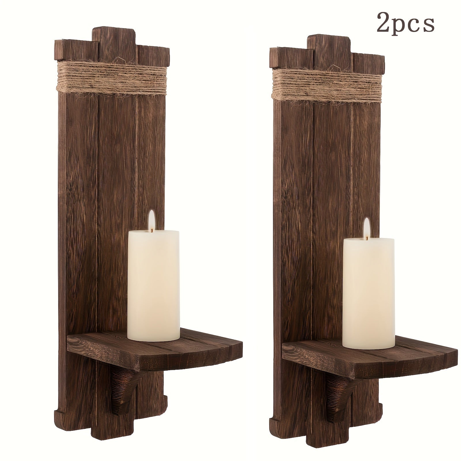 Rustico Candelabro in Legno - Decorazione da Parete