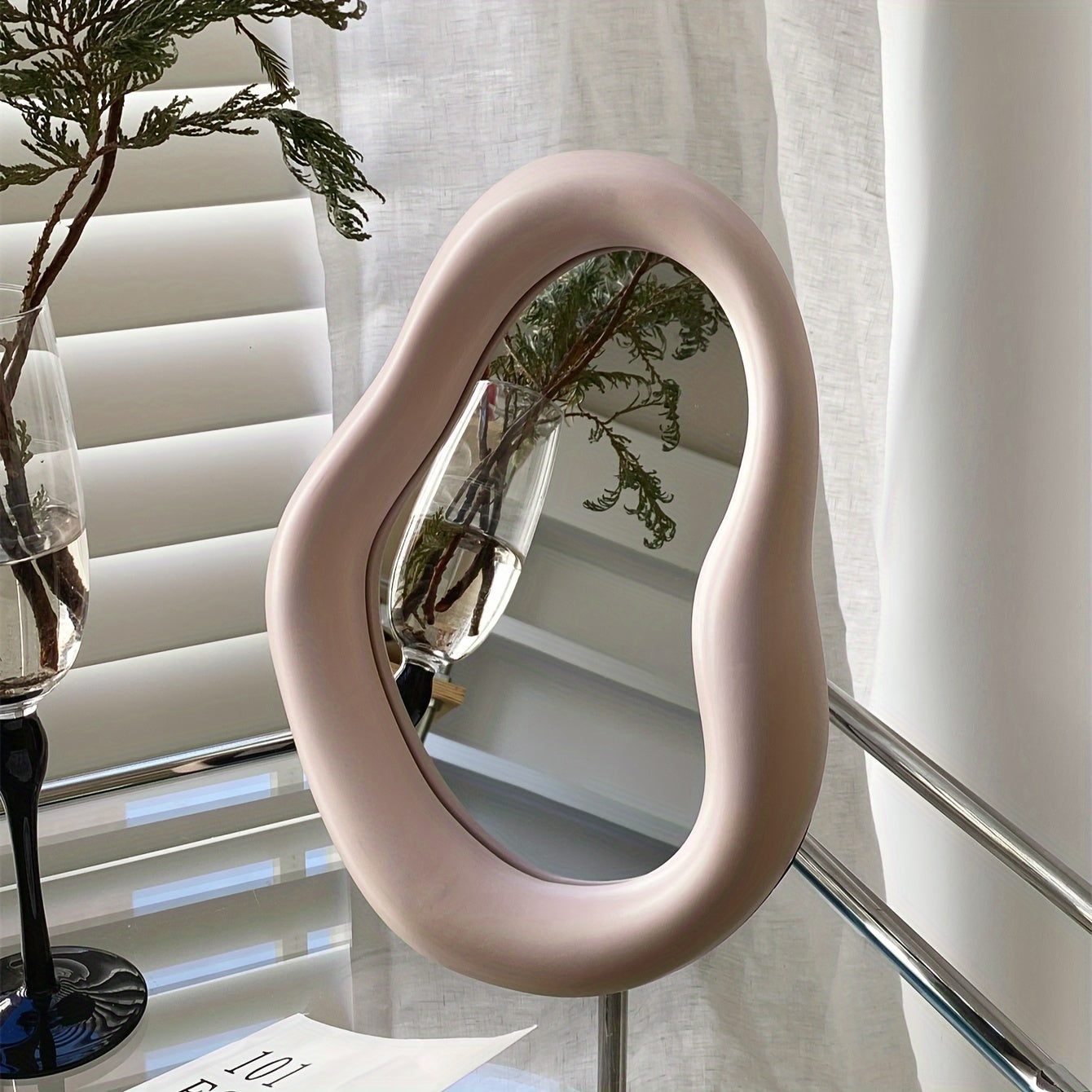 Ceramic Makeup Spiegel – Irregulier Ontwerp, Voor Slaapkamer en Dressoir Decoratie