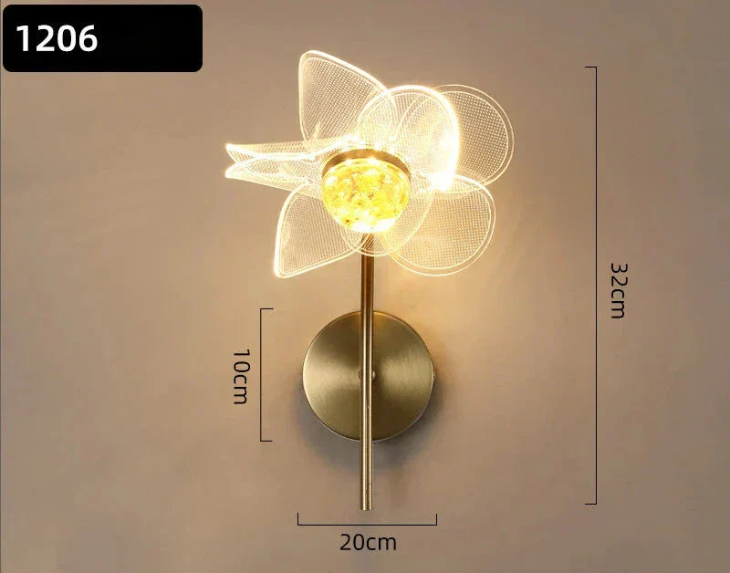 BloomGlow - Moderne Bloem Wandlamp met LED Verlichting