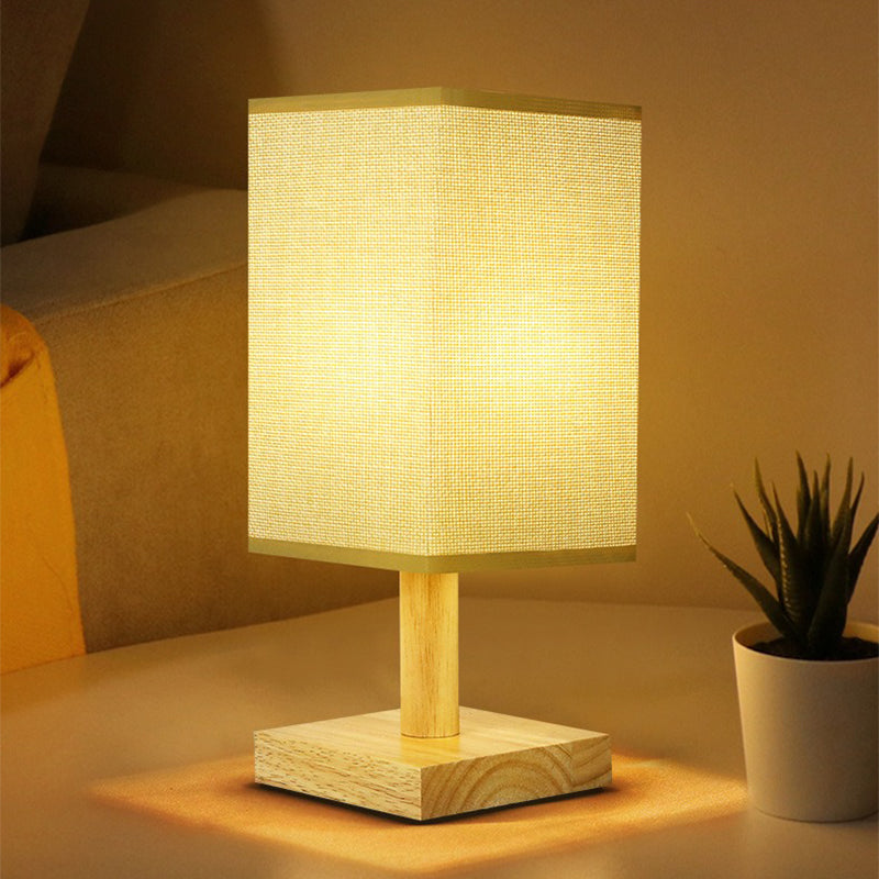 LuxeGlow - USB Tafellamp met Stoffen Kap – Moderne LED Nachtlamp