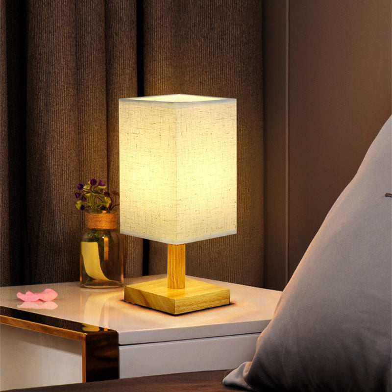 LuxeGlow - USB Tafellamp met Stoffen Kap – Moderne LED Nachtlamp