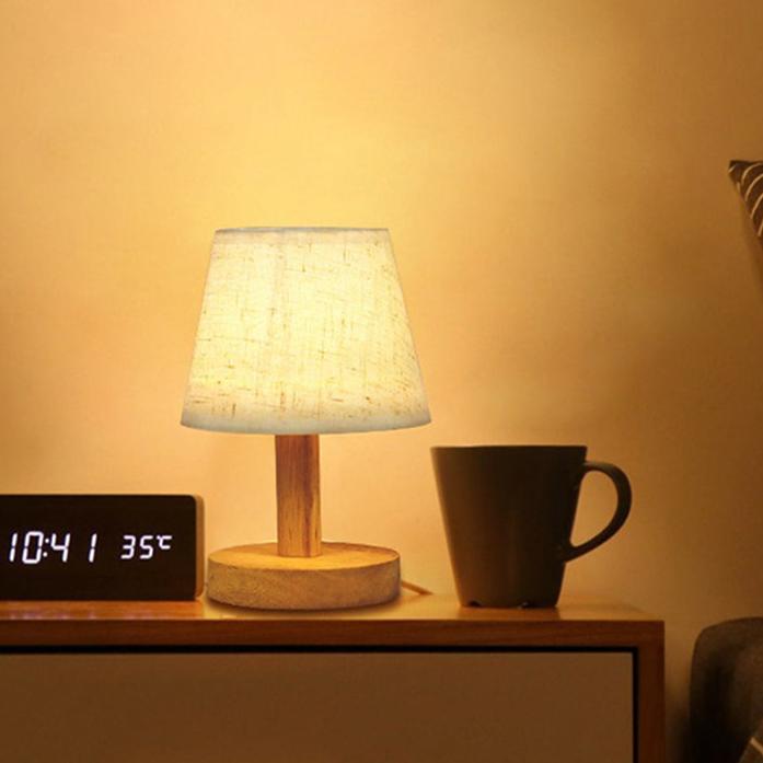 LumiWood - Dimbare LED Tafellamp van Hout voor Slaapkamer & Woonkamer