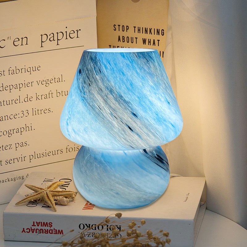 LumiGlow – Glazen Paddenstoel Lamp met LED-verlichting