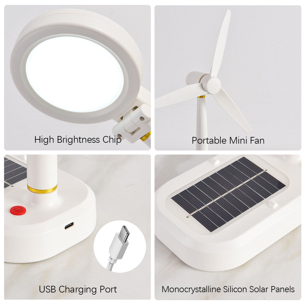 SolarBreeze - Zonnelamp met Ventilator – Multifunctionele Tafellamp voor Thuis & Kantoor