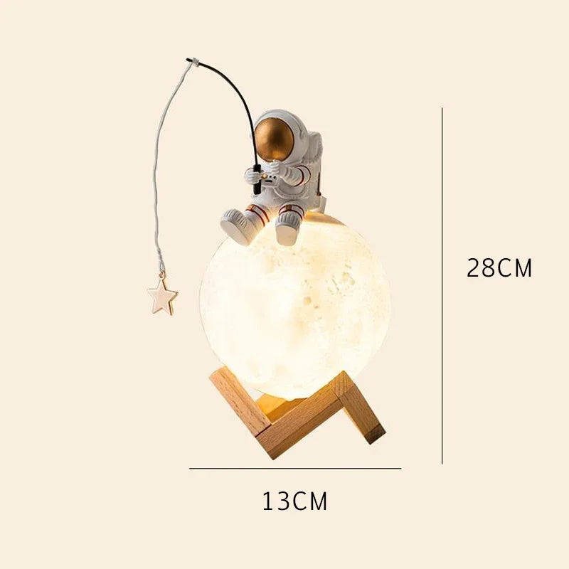 LumiMoon - 3D Astronaut Maanlamp met LED Nachtverlichting en Dimbare Touchbediening