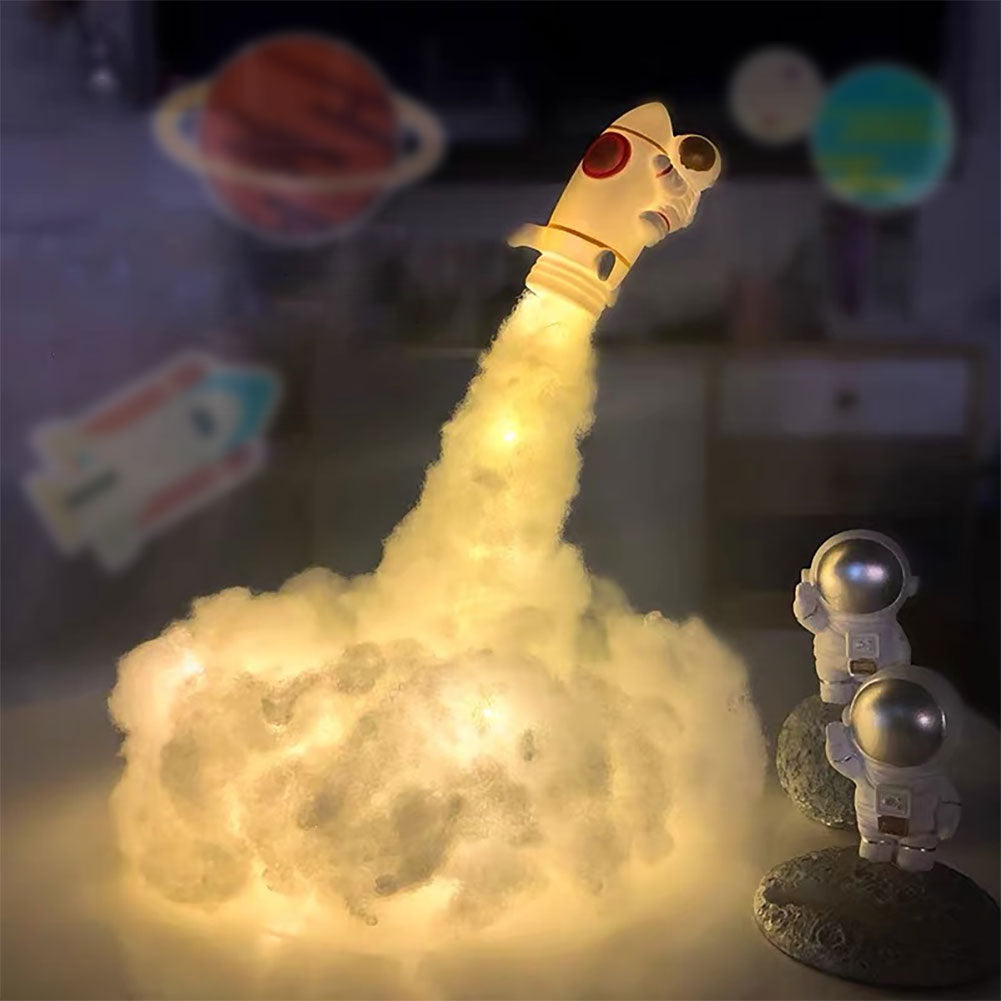 RocketGlow - Kleine LED Raket Tafellamp voor Kinderkamer & Decoratie