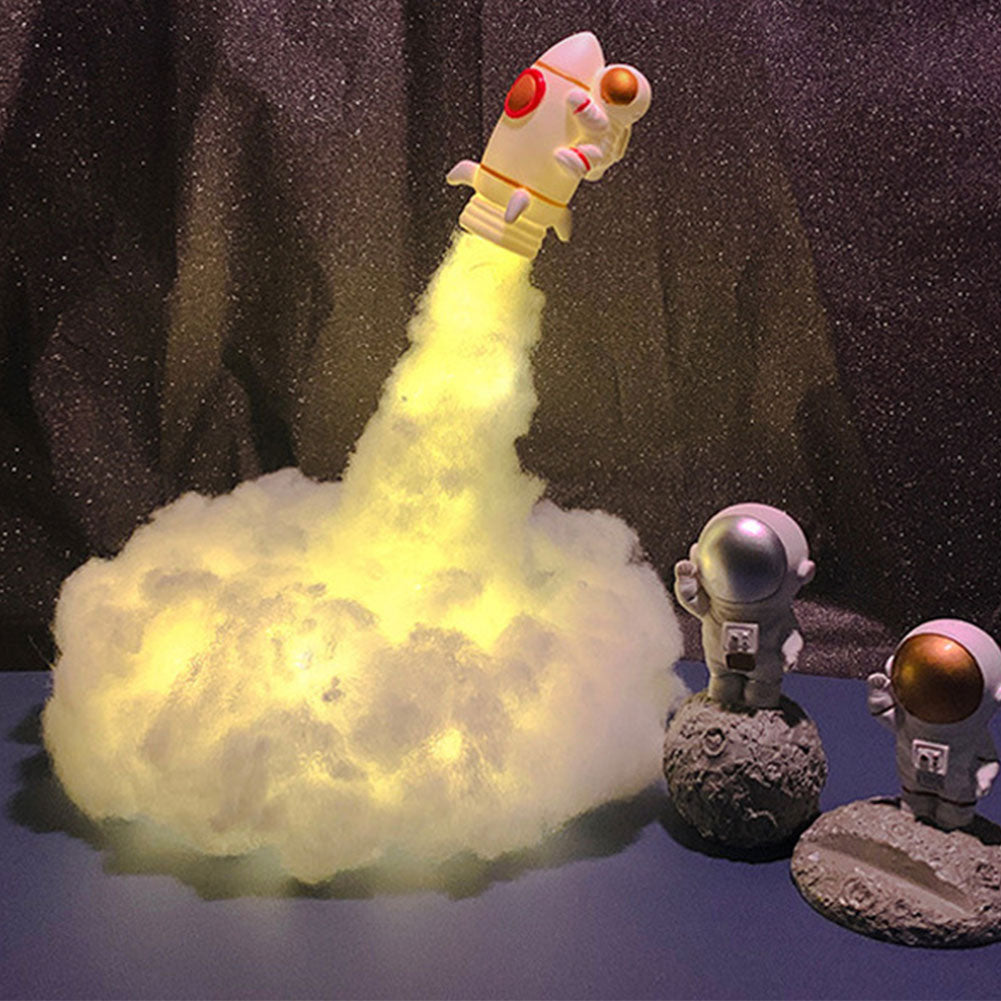 RocketGlow - Kleine LED Raket Tafellamp voor Kinderkamer & Decoratie