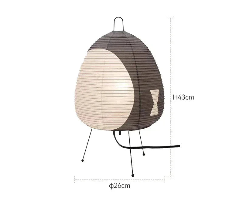 LumiZen – Japanse Papieren Tafellamp in Retro Stijl, Traditionele Verlichting voor Slaapkamer en Woonkamer