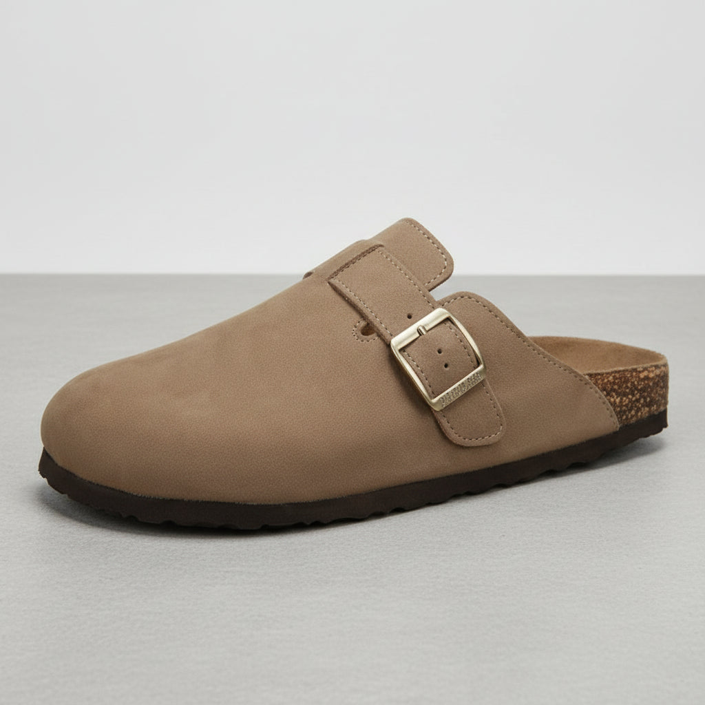 Pantoffels Dames Suede Clogs Kurk Zool Verstelbaar Comfort