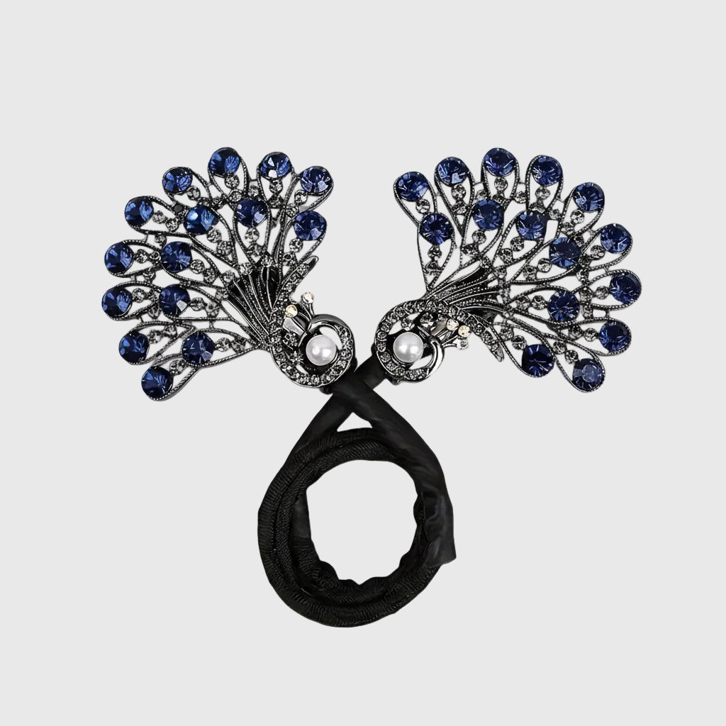 Haarclip Vintage Pauw Strass Elegant Accessoire Opgestoken Haar