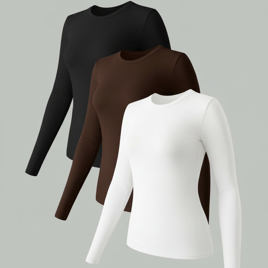 Damesshirt Lange Mouwen Stretch Slim Fit