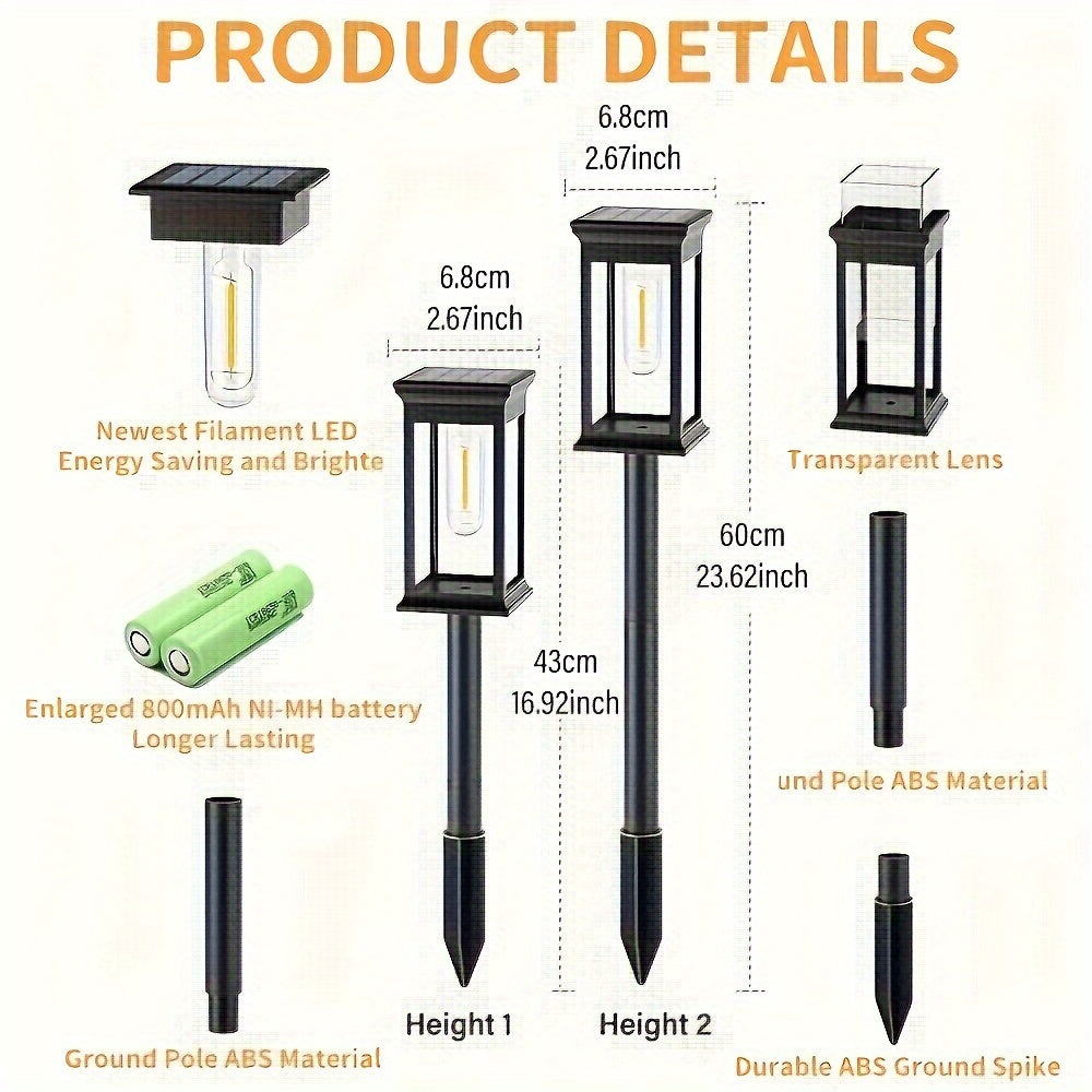 SolarLux - Set de 4 piezas de iluminación solar para jardín IP44 impermeable