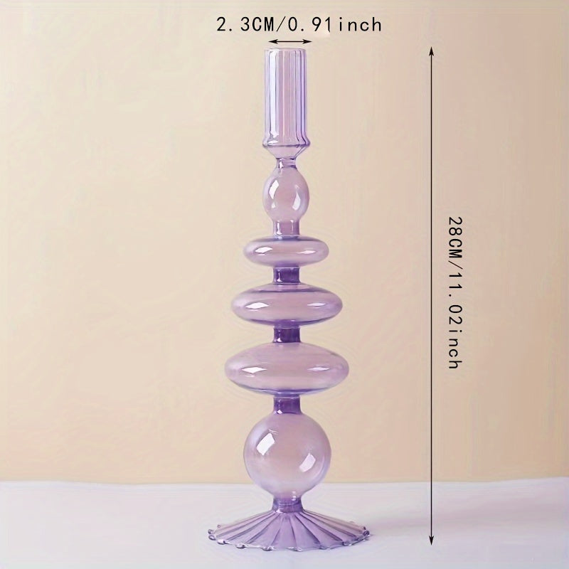 1pc Creatieve en Minimalistische Glazen Kandelaar Set - Gelakte Glazen Vaas Tafeldecoratie voor Woonkamer, Eettafel en Romantisch Diner