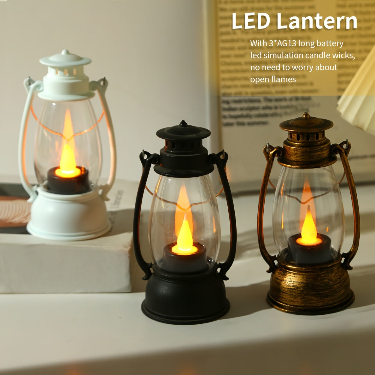 VintageGlow - LED Kerosine-Stijl Tafellamp met Gele Vlam