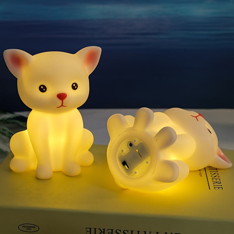 KittyGlow - Lámpara de mesa con luz LED y alimentación por batería para gatitos adorables
