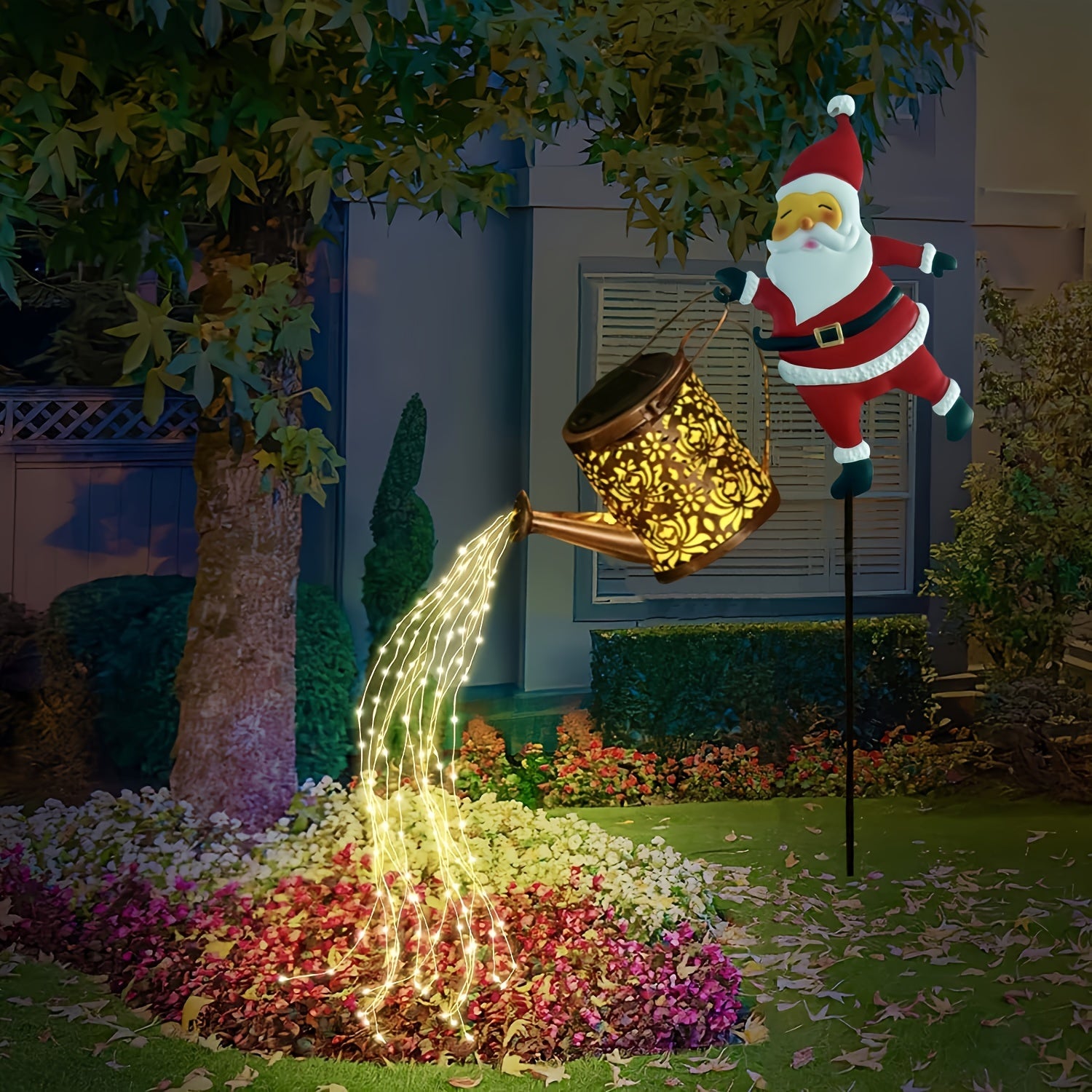 LumiLicht - Cascata a energia solare LED per giardino, annaffiatoio decorativo