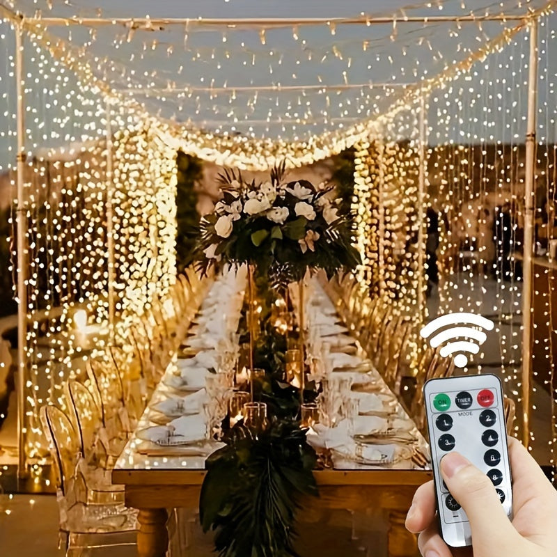 LumiGlow - 300 LED Warm Witte USB Gordijnverlichting met Afstandsbediening