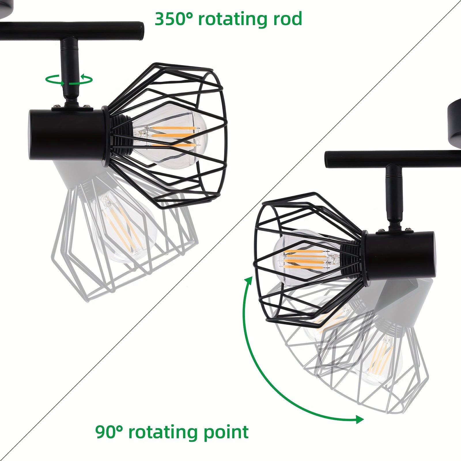 SpotFlex - Zwenkbare LED Plafondspot met 2 Bollen E14 Zwart
