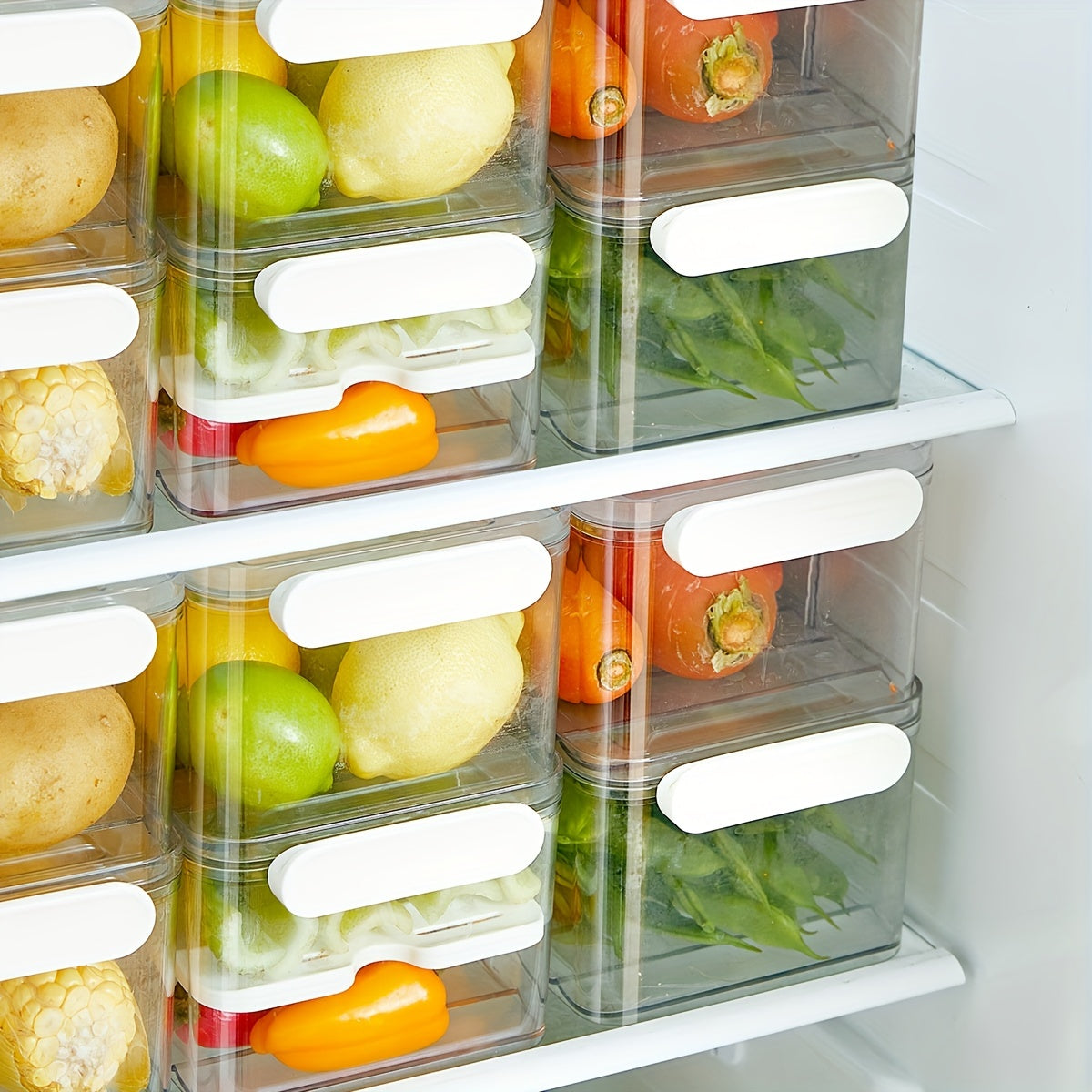 1 stuks Koelkast Opbergdoos – Voedselveilige PET Bewaarcontainer, Enkel/Dubbel Laag