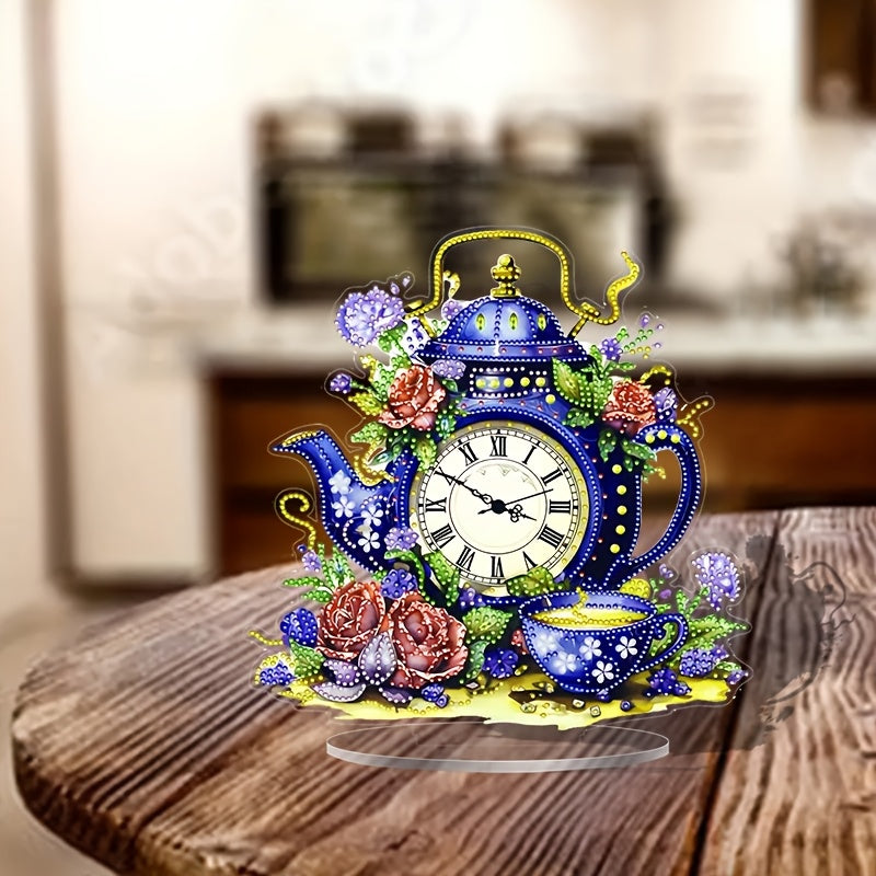 DecoClock - Elegant Acrylic Theepot Klok