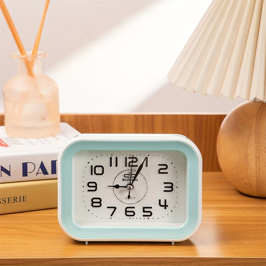 TimeCharm - Klassieke Rechthoekige Wekker met Snoepkleurig Design
