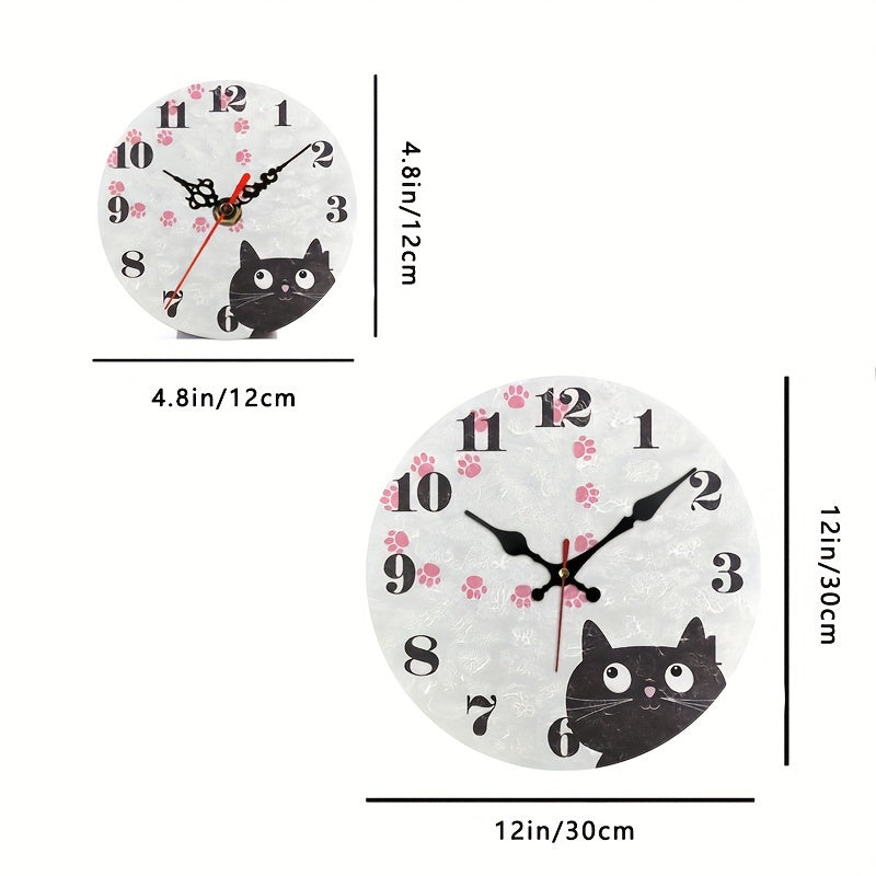 PurrTime - Reloj de Pared Silencioso y Adorable para Gatos para Decoración de Habitaciones