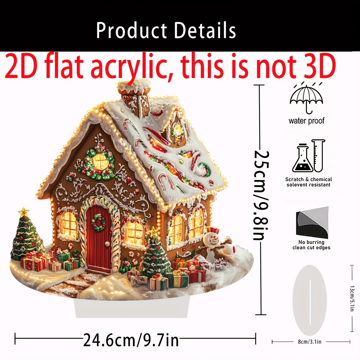 BohoGinger - Acryl Gingerbread House Kerstdecoratie