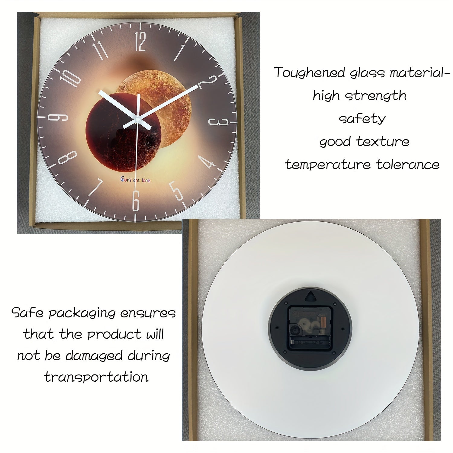 CosmicLight - Stille Ronde Wandklok met Planeetontwerp