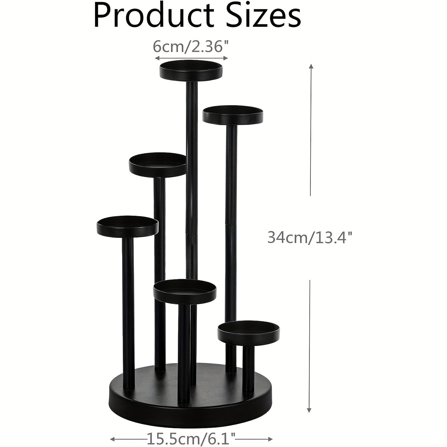 Elegant Black Candlestick Table Decoration – 5-Pillar Candle Holder for Weddings, Parties, Dinner Tables