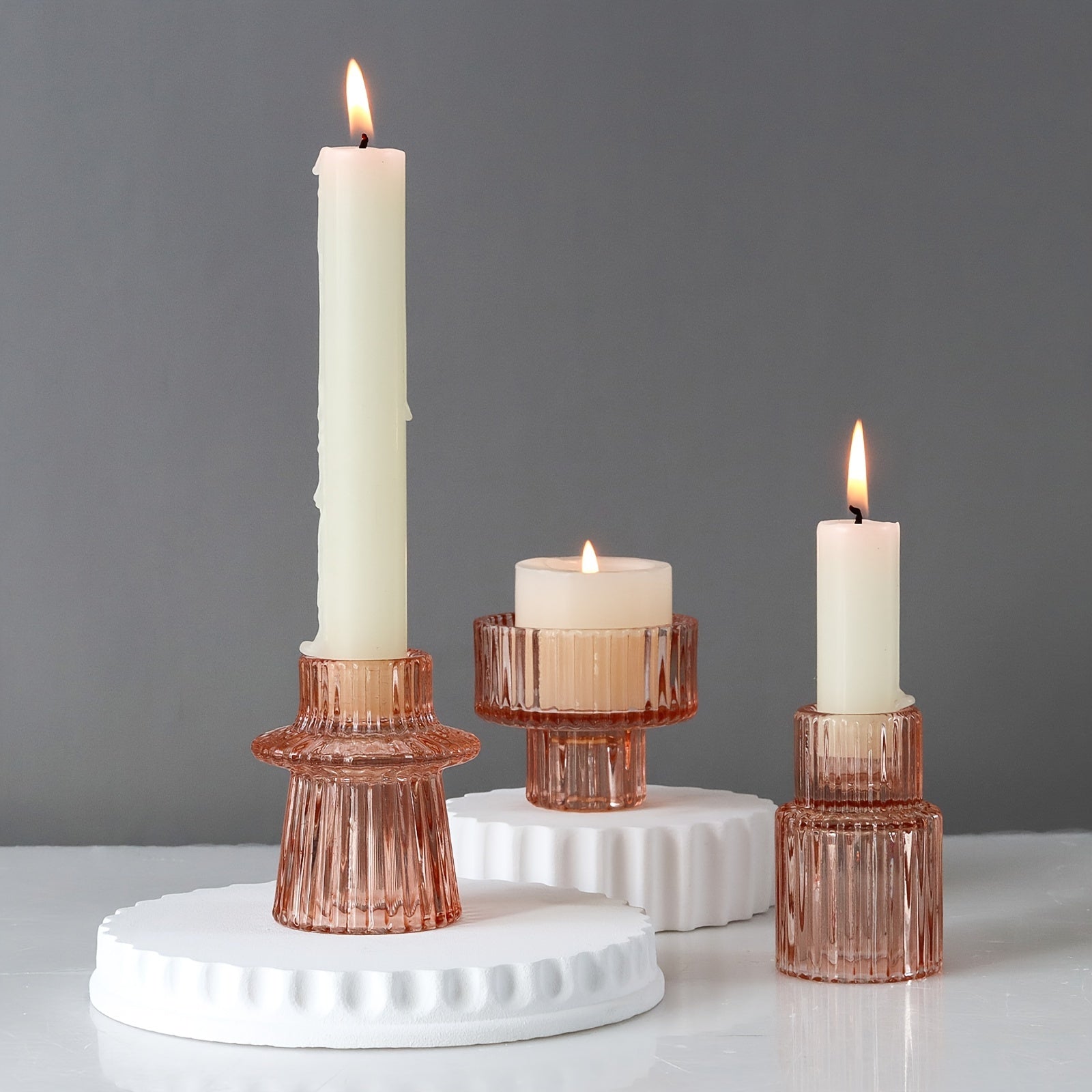 3/6-delige Glazen Kaarsenhouders - Perfect voor Tafeldecoratie en Bruiloften