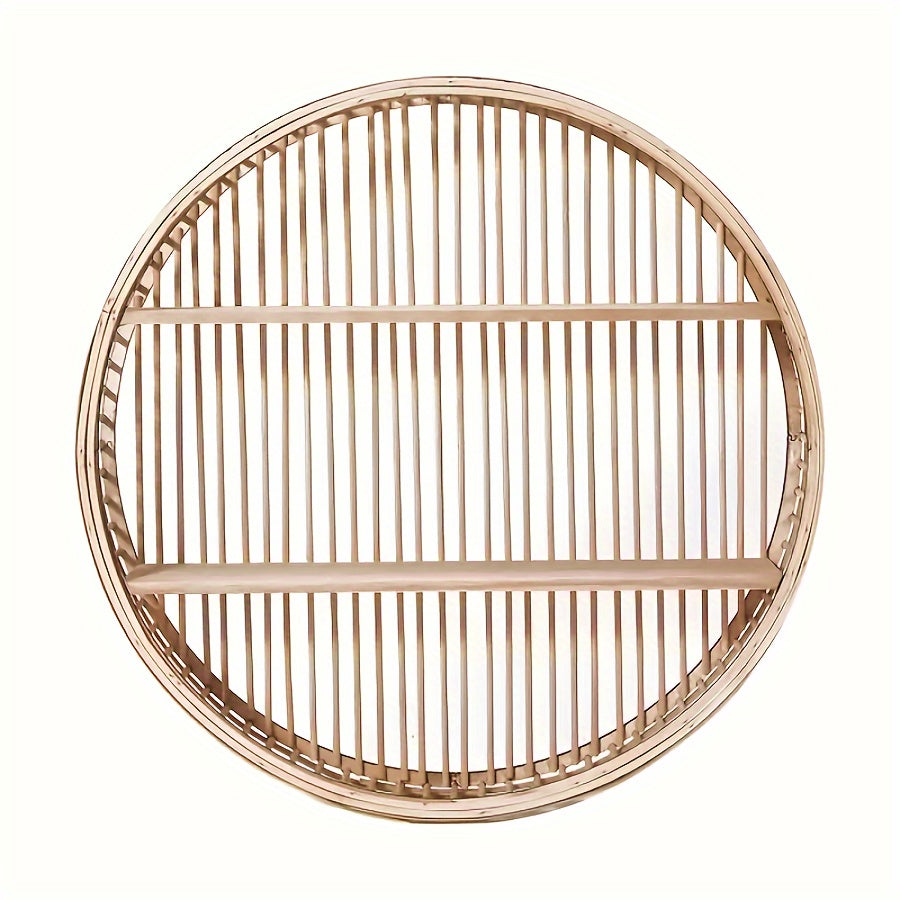 BambooShelf - Ronde Bamboe Wandplank - Retro Stijl Handgemaakt