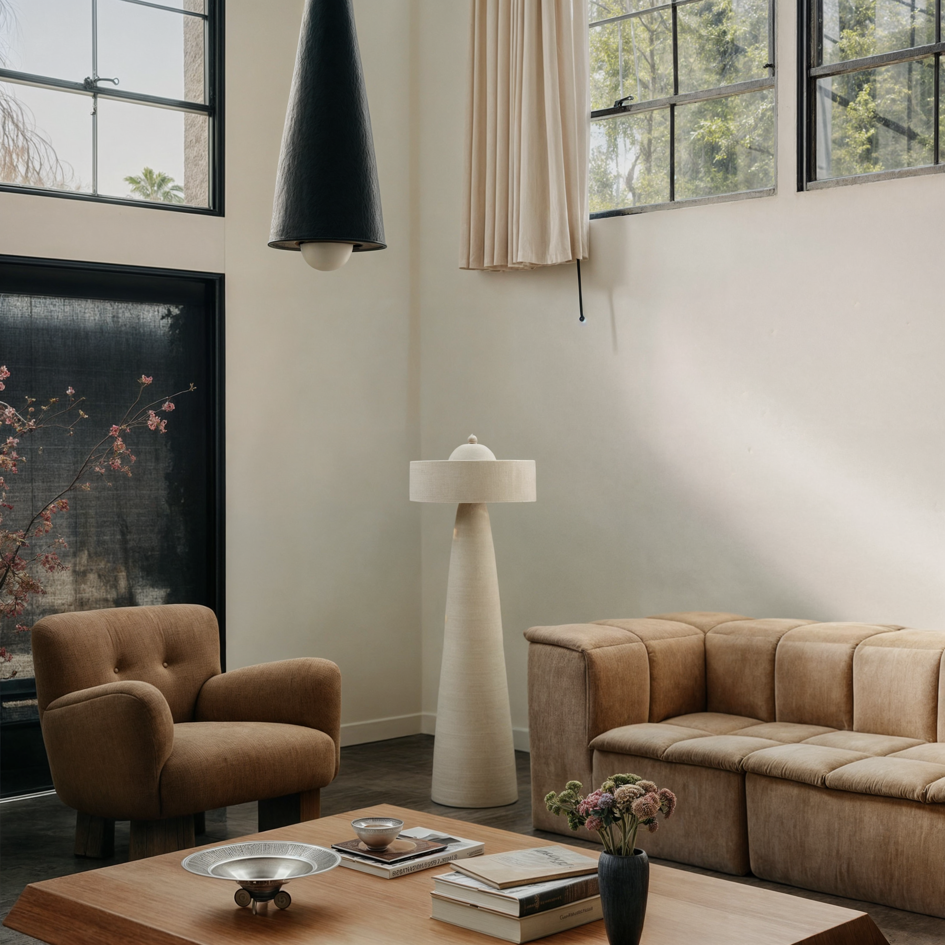 Lámpara de suelo Pammia: Iluminación refinada para un interior elegante