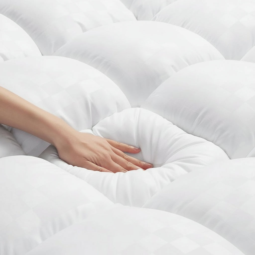 Colchão Superior Microfibra Alternativa a Penas Extra Espesso Refrescante Queen