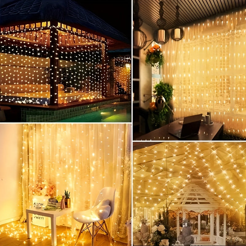 LumiGlow - 300 LED Warm Witte USB Gordijnverlichting met Afstandsbediening
