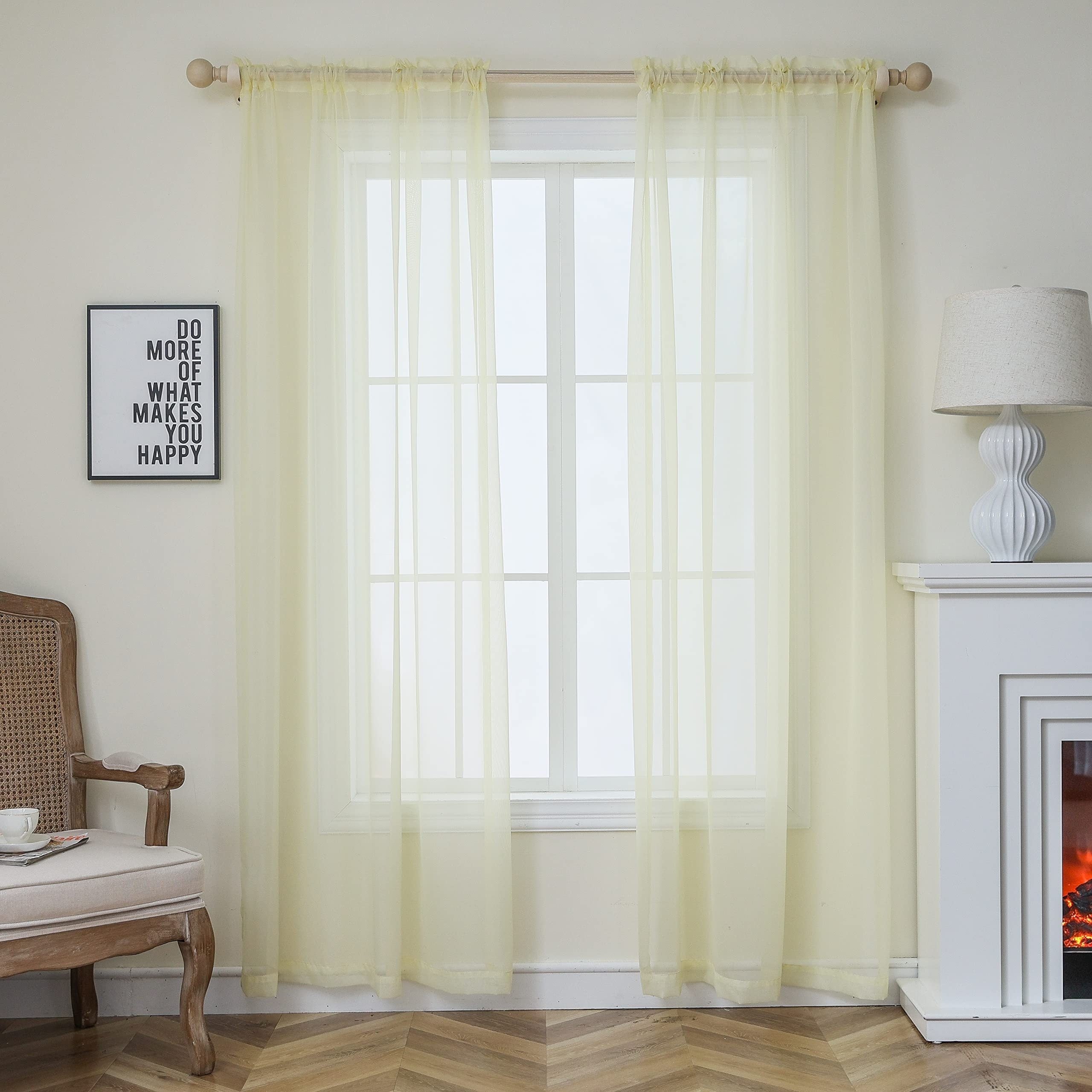Semi-transparante Gordijnen - 2-pack Lichte en Ademend Polyester Gordijnen voor Slaapkamer en Terrasdeuren