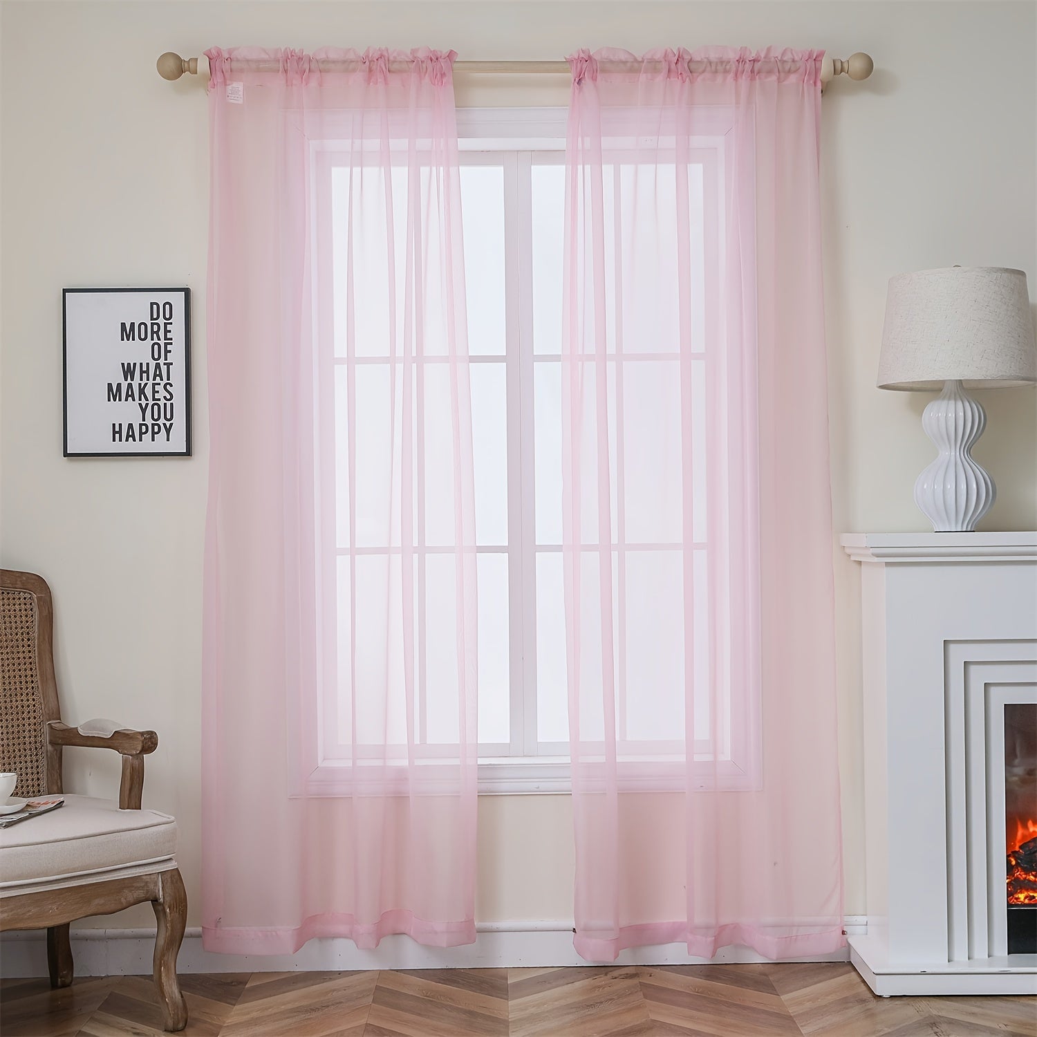 Semi-transparante Gordijnen - 2-pack Lichte en Ademend Polyester Gordijnen voor Slaapkamer en Terrasdeuren
