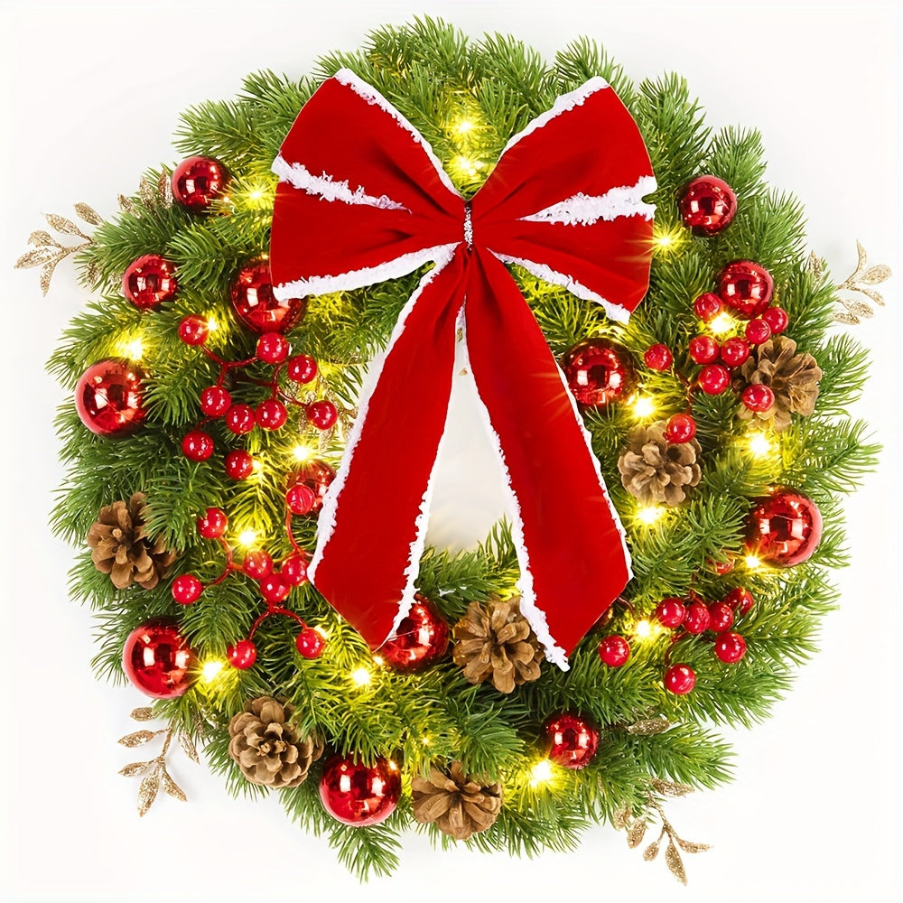 HolidayCharm - 44.98cm Feestelijke Kerstkrans voor Voordeur & Muurdecoratie