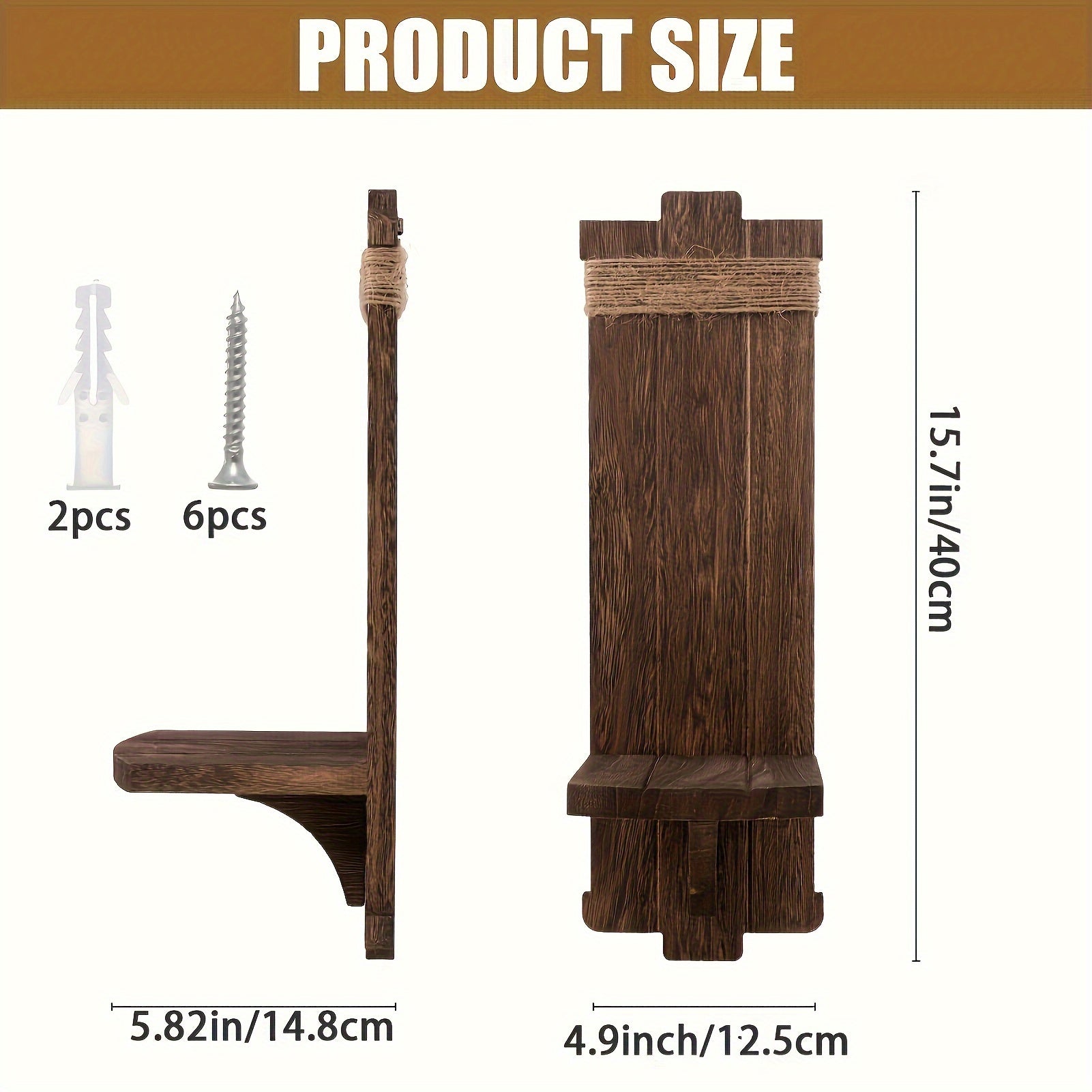 Rustico Candelabro in Legno - Decorazione da Parete