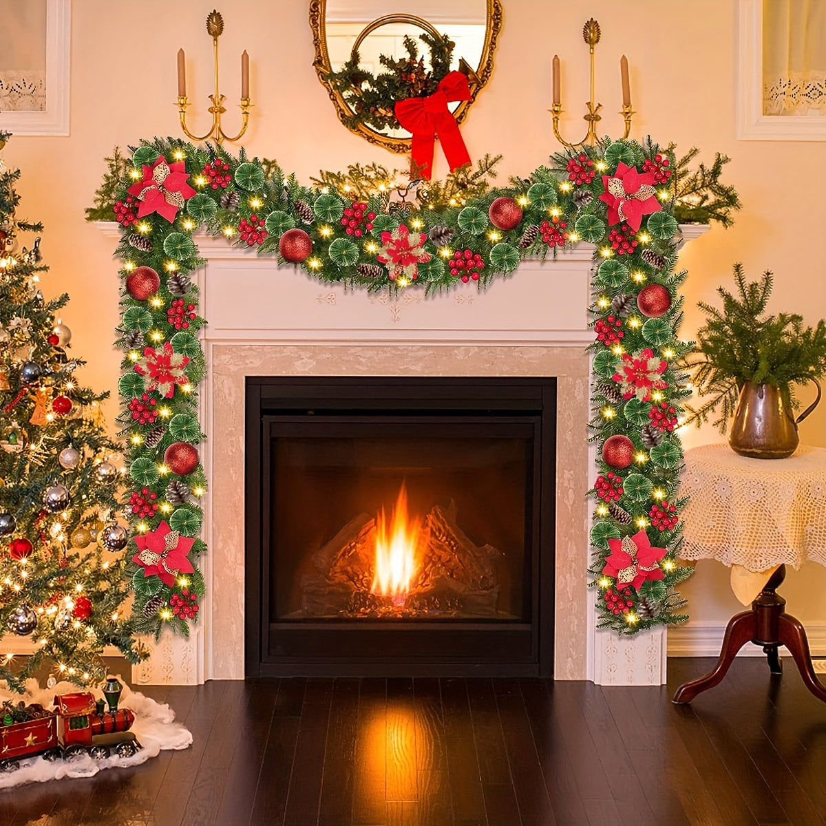 LuxeGarland - Kunstmatige Kerstslinger met LED-verlichting