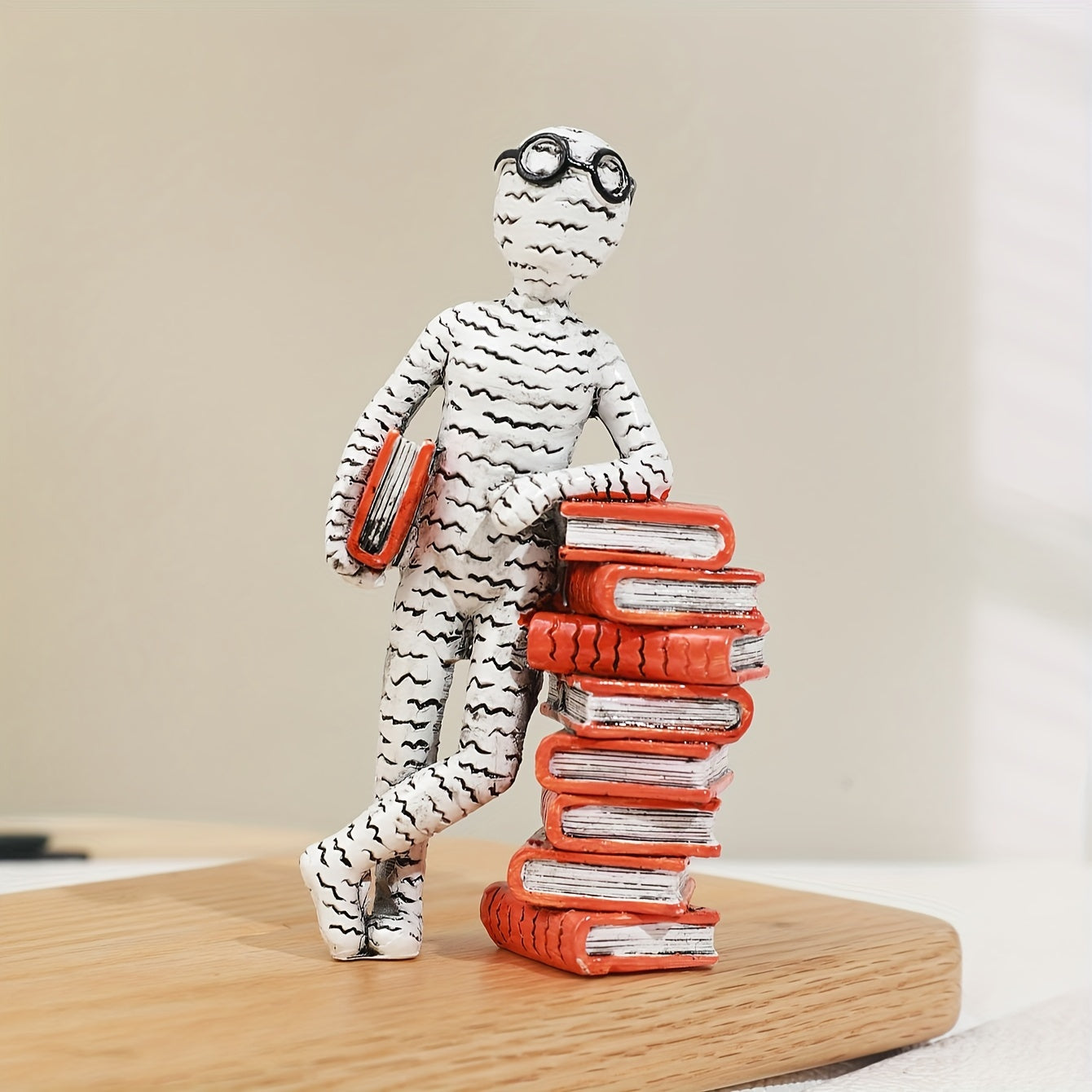Abstracte Brillen Boekensteun - Resin Beeld voor Bibliotheek en Woonkamerdecoratie